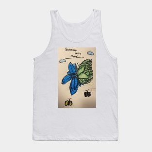 Butterfly and Flower Tank Top